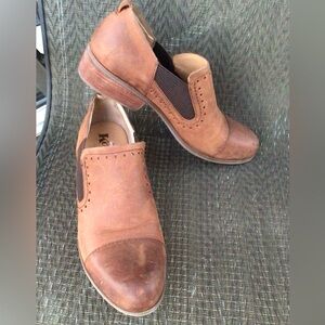 Korks by Kork-Ease Brown Leather Western Slip On Shoes